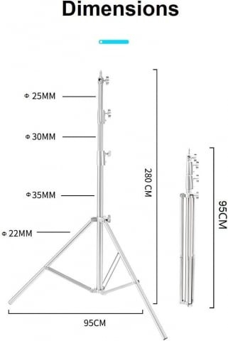 Set 2x Trepied stativ foto cu filet universal 1/4 si 3/8, inaltime maxima 285 cm, rezistenta maxima 10 kg [6]