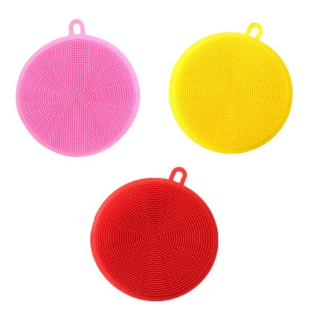 Set 3 bureti silicon multifunctionali make up, spalatori vase (roz,galben,rosu) [2]