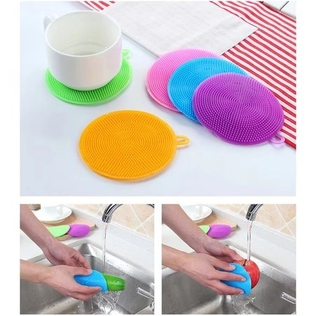Set 3 bureti silicon multifunctionali make up, spalatori vase (roz,galben,rosu) [4]