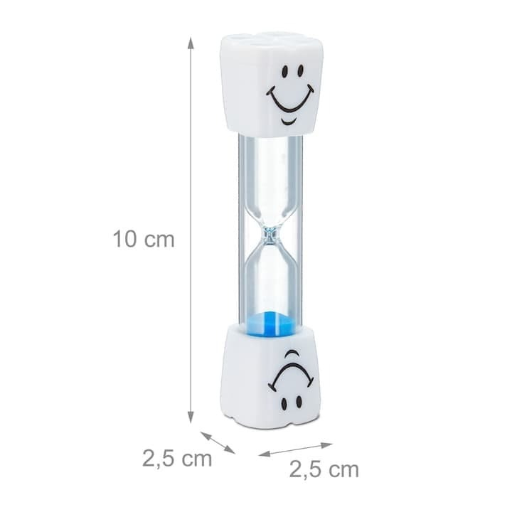 Set 3 clepsidre pentru perierea dintilor, 3 minute, 10 x 2.5 cm, albastru [7]