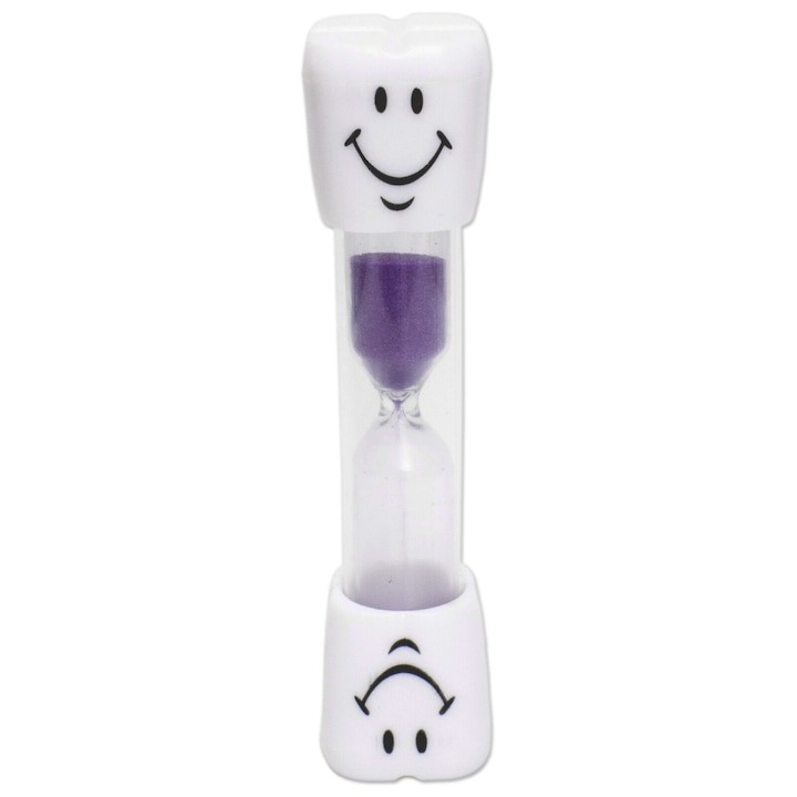 Set 3 clepsidre pentru perierea dintilor, 3 minute, 10 x 2.5 cm, mov [8]