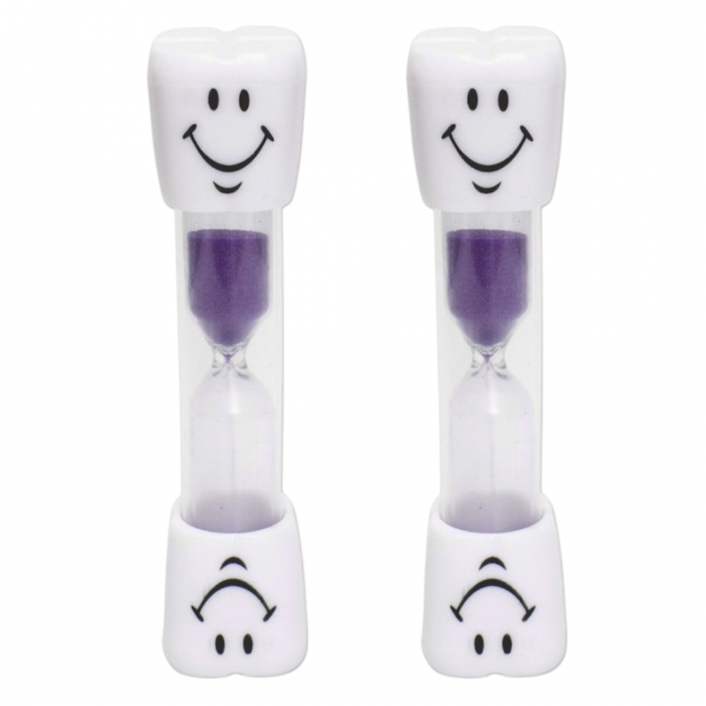 Set 3 clepsidre pentru perierea dintilor, 3 minute, 10 x 2.5 cm, mov [2]