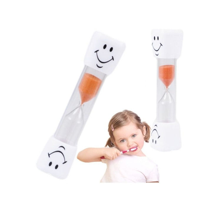 Set 3 clepsidre pentru perierea dintilor, 3 minute, 10 x 2.5 cm, portocaliu/mov/galben [8]