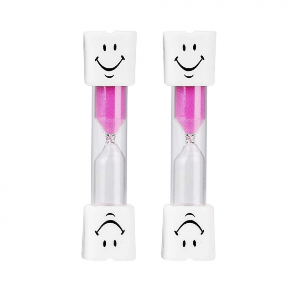 Set 3 clepsidre pentru perierea dintilor, 3 minute, 10 x 2.5 cm, roz [5]
