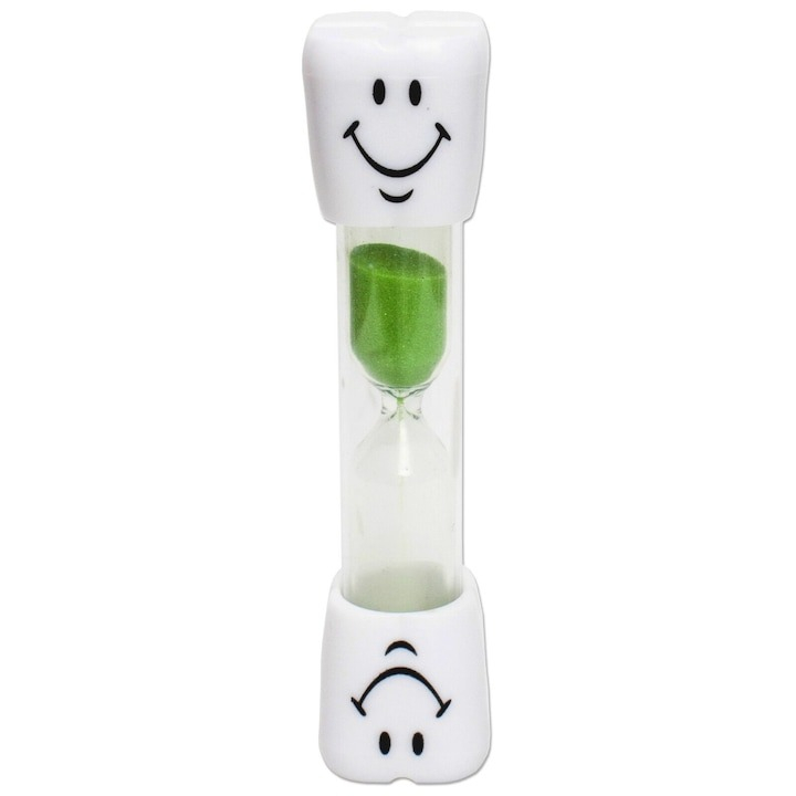 Set 3 clepsidre pentru perierea dintilor, 3 minute, 10 x 2.5 cm, verde [9]