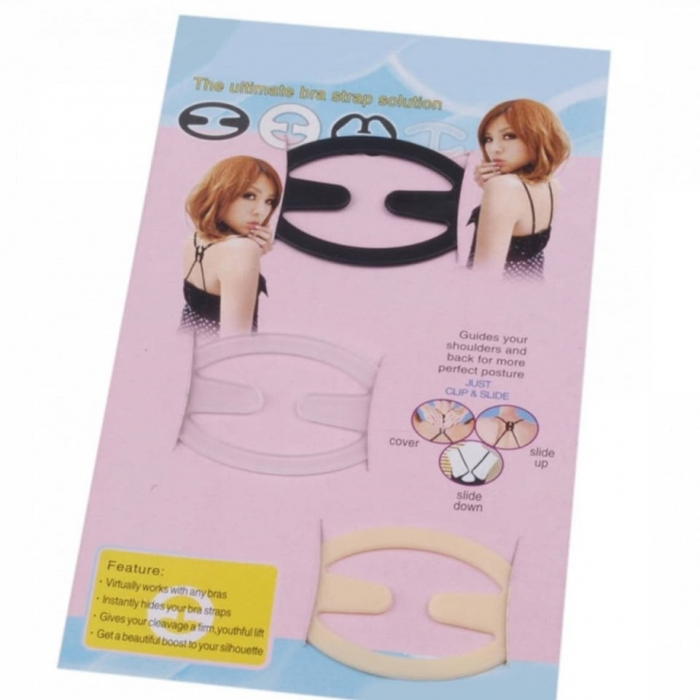 Set 3 clipsuri plastic de prindere sutien (alb,negru,bej) [4]