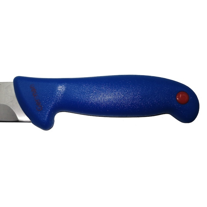 Set 3 cutite bucatarie tip Chef pentru carne si taiere precisa, otel inoxidabil, lama 18 cm, lungime 32 cm, maner albastru ergonomic [5]