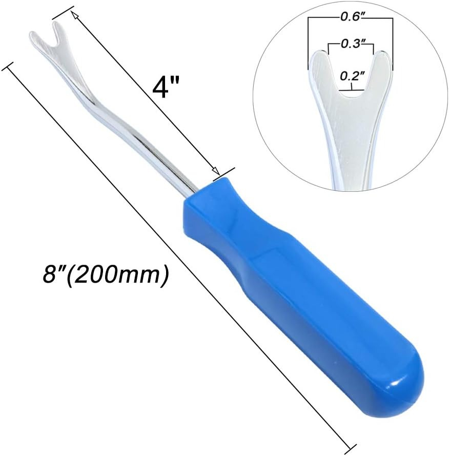 Set 3 extractoare metalice universale pentru demontare clipsuri interior auto, 3 marimi, 4",6",8" - Multicolor [6]