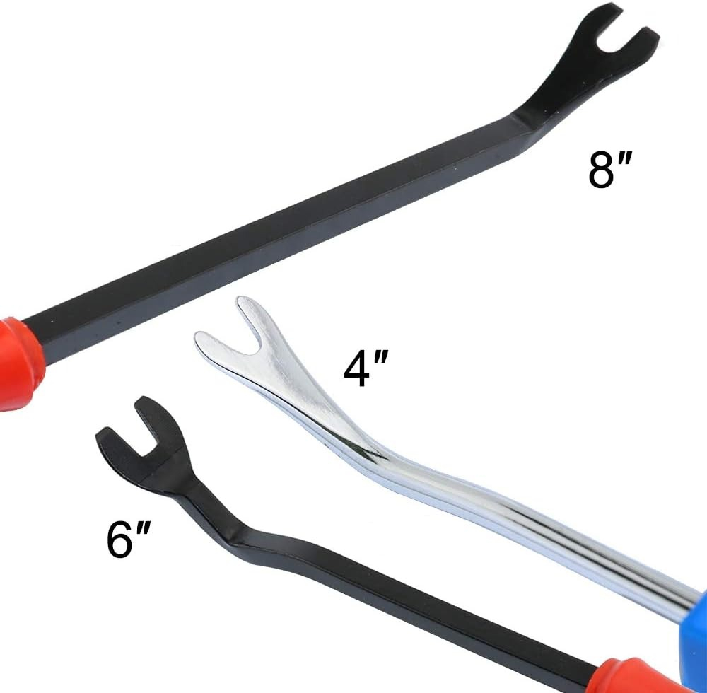 Set 3 extractoare metalice universale pentru demontare clipsuri interior auto, 3 marimi, 4",6",8" - Multicolor [3]