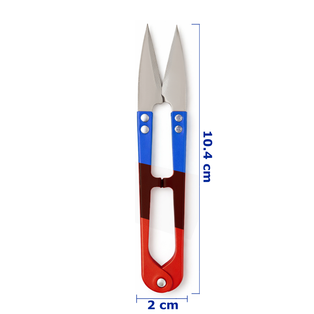 Set 3 foarfeci croitorie compacte, negru + negru + rosu, 10.4 cm, lame otel inoxidabil, taiere precisa fire textile [2]