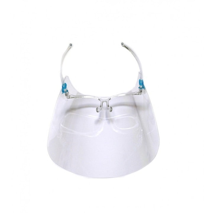 Set 3 masti de protectie KN95 si 3 viziere reutilizabile cu rama tip ochelari, pentru adulti, protectie completa [19]