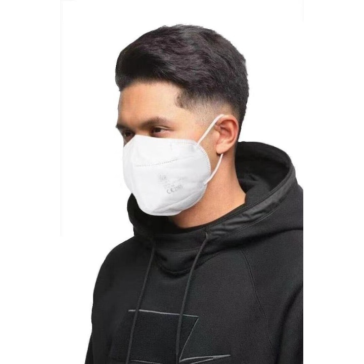 Set 3 masti de protectie KN95 si 3 viziere reutilizabile cu rama tip ochelari, pentru adulti, protectie completa [8]