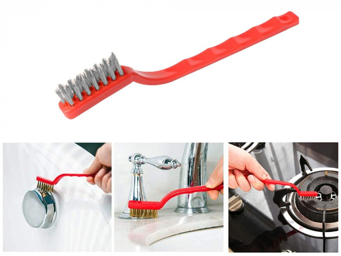 Set 3 mini perii de sarma pentru indepartarea murdariei si a ruginii din suprafete greu accesibile [9]