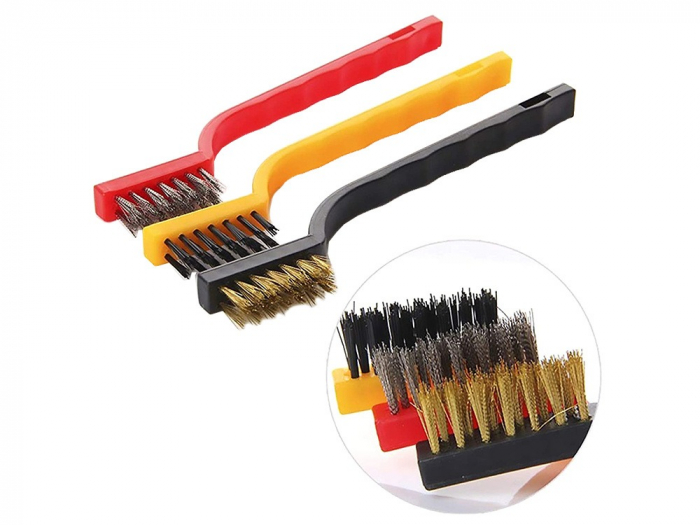 Set 3 mini perii de sarma pentru indepartarea murdariei si a ruginii din suprafete greu accesibile [3]