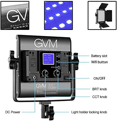 Set 3 panouri video LED RGB cu 3 trepiede, control prin aplicatie Bluetooth, 3200K-5600K, CRI97+, 20 efecte speciale, pentru studio foto, filmare si streaming [5]