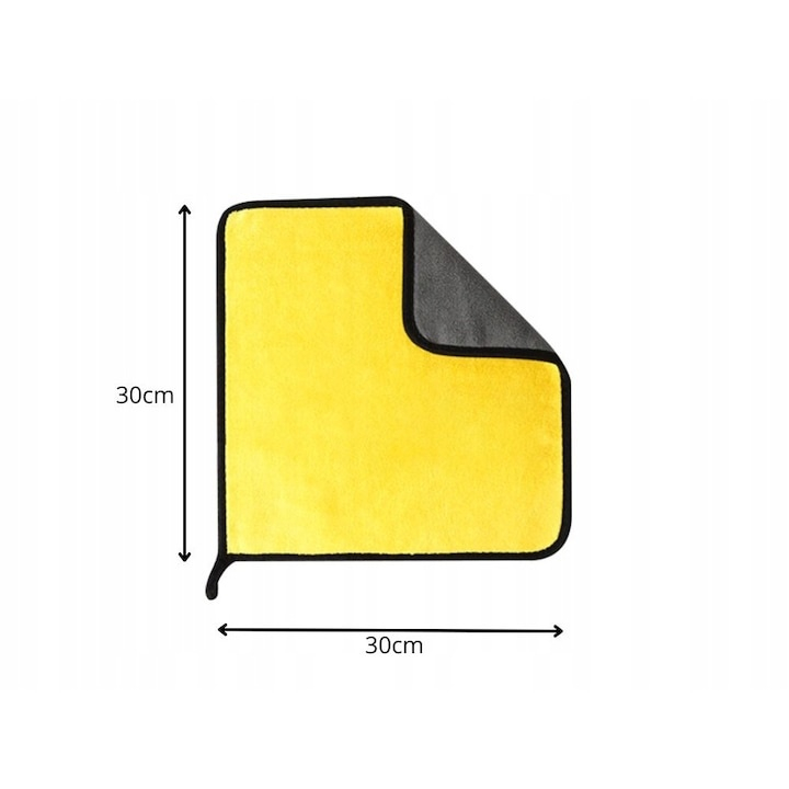 Set 3 prosoape din microfibra, absorbante si cu uscare rapida, 30 x 30 cm, gri/galben – pentru curatenie eficienta, fara urme si fara zgarieturi [8]