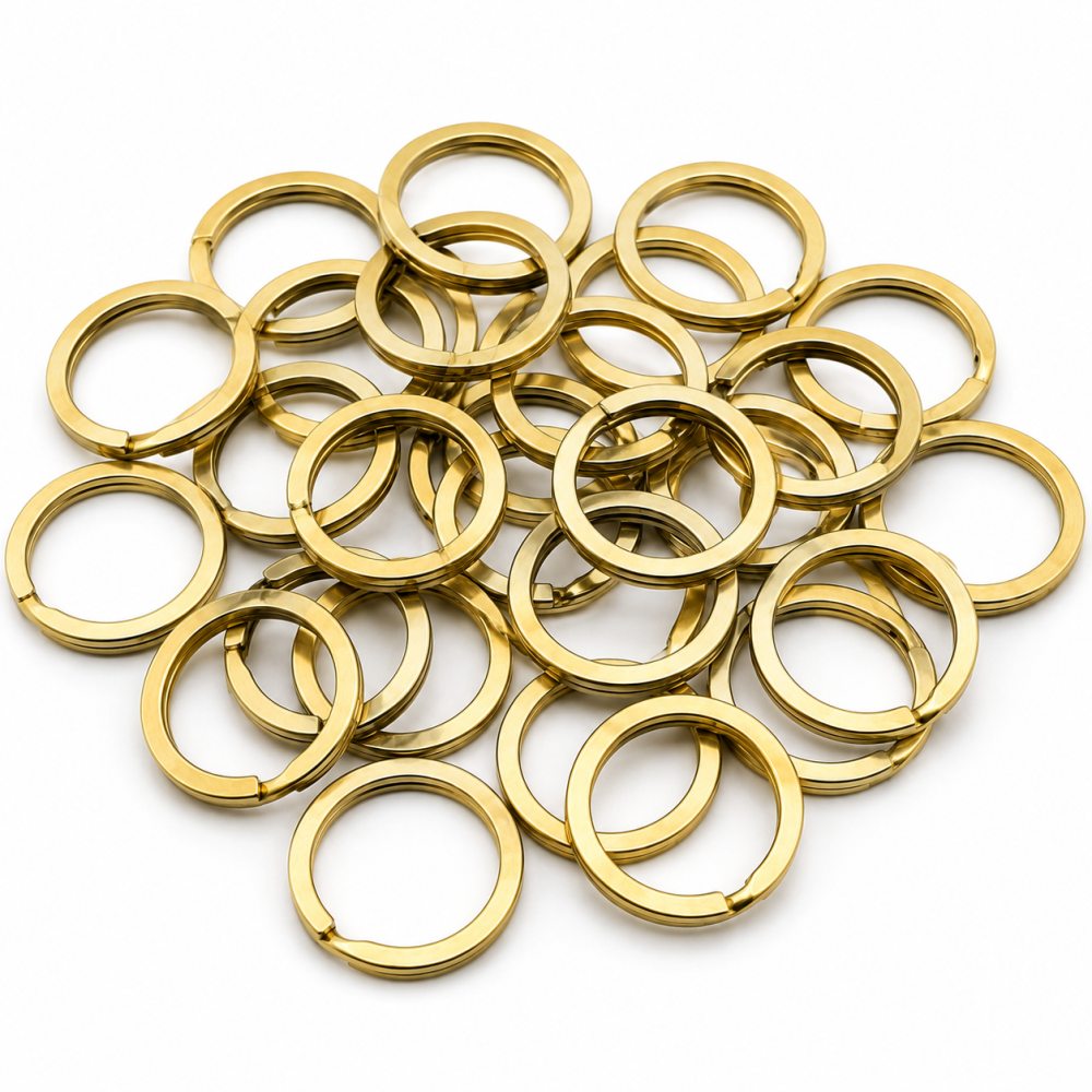 Set 30 inele breloc, auriu 3.4 cm, grosime 2.5 mm, accesorii metalice circulare despicate pentru chei, brelocuri personalizate si proiecte DIY [4]