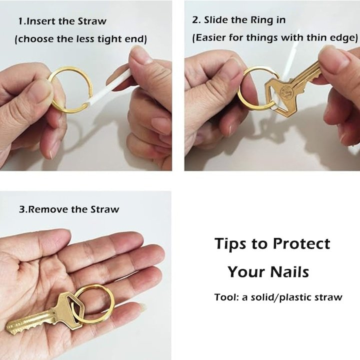 Set 30 inele breloc, auriu 3.4 cm, grosime 2.5 mm, accesorii metalice circulare despicate pentru chei, brelocuri personalizate si proiecte DIY [3]