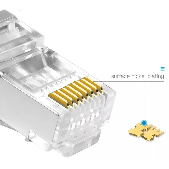 Set 30 x mufa ecranata + manson de protectie, RJ45, CAT5 CAT6, 8 pini 8P8C, galben [4]