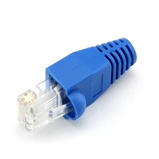 Set 30 x mufa + manson de protectie, RJ45, CAT5 CAT6, 8 pini 8P8C, albastru [3]