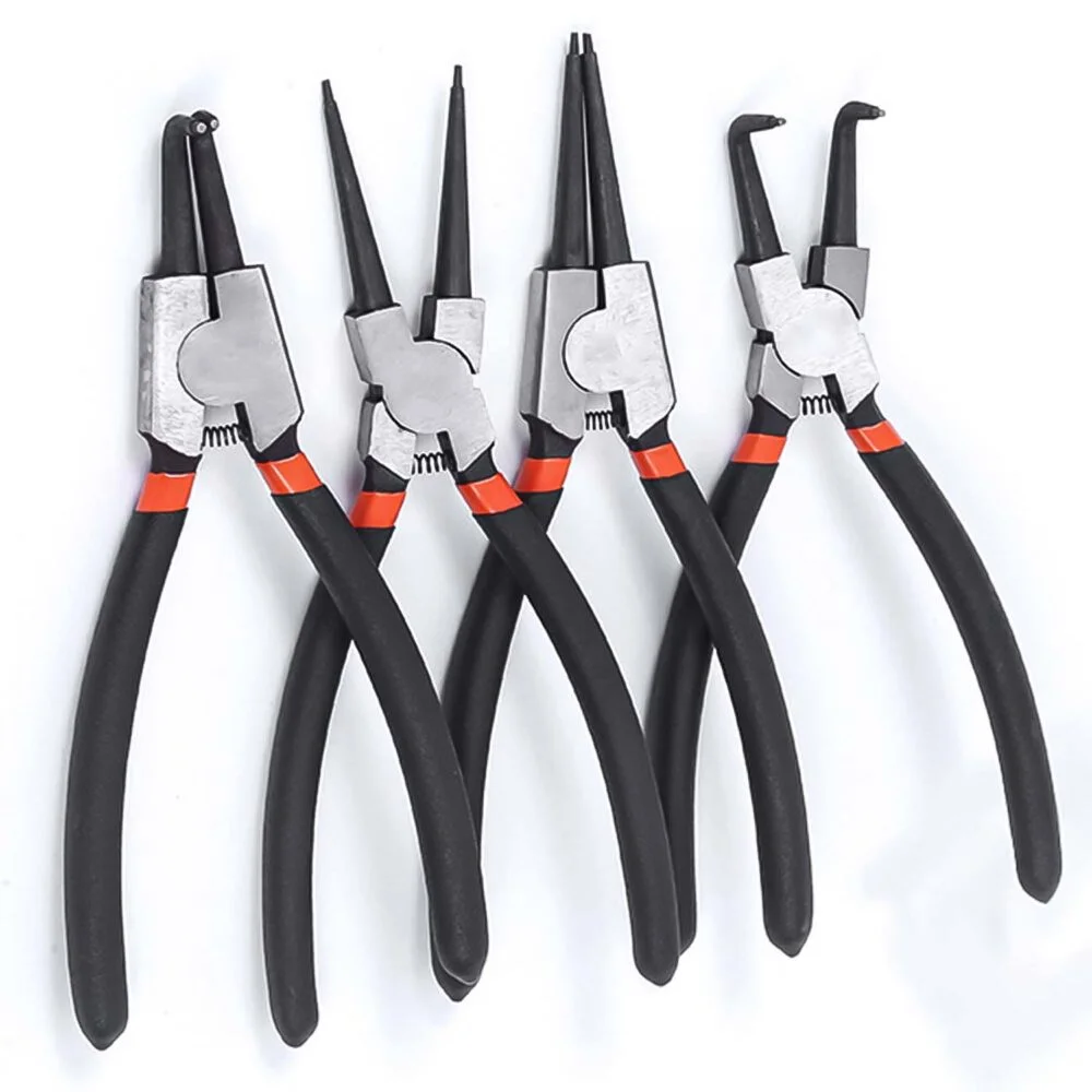 Set 300 inele Seeger negre 2-32 mm cu 4 clesti pentru sigurante interioare si exterioare, trusa organizatoare, pentru reparatii auto, mecanica si service [5]