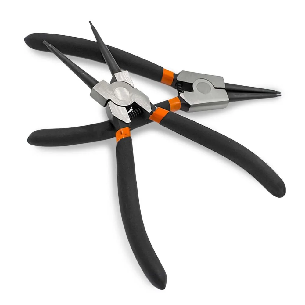 Set 300 inele Seeger negre 2-32 mm cu 4 clesti pentru sigurante interioare si exterioare, trusa organizatoare, pentru reparatii auto, mecanica si service [8]