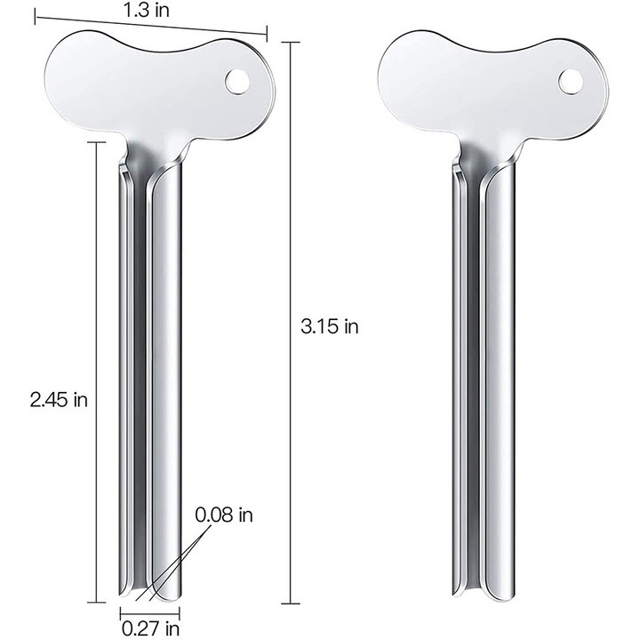 Set 3x Cheita, storcator pentru tub gel, vopsea, polygel, pasta de dinti, metal/otel inoxidabil, argintiu [4]