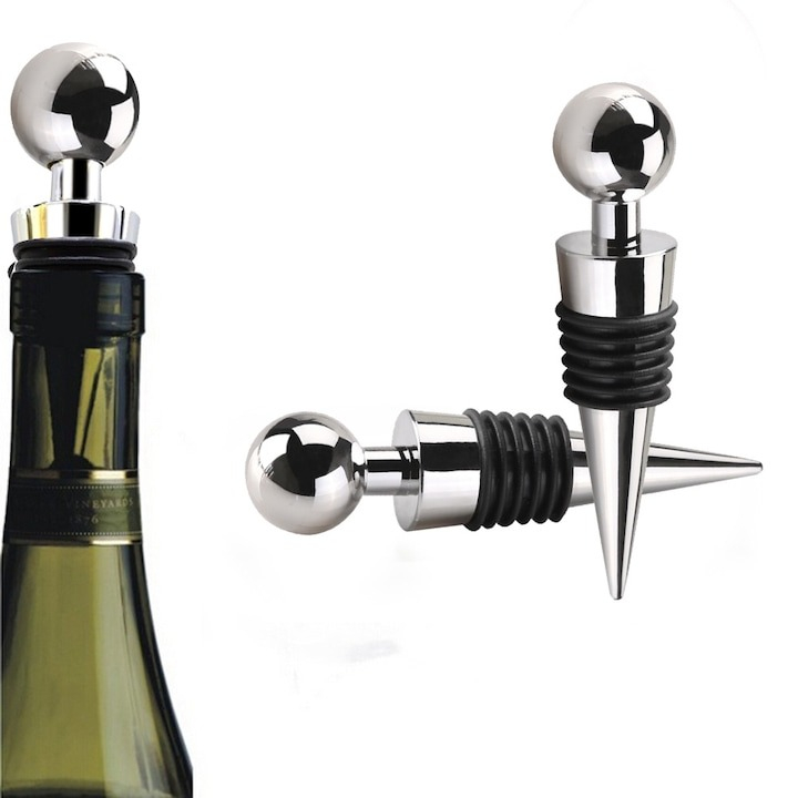Set 3x Dop universal pentru sticle de vin sau alte bauturi cu garnitura din silicon [3]