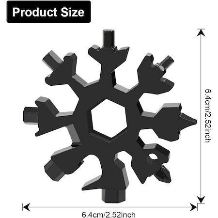 Set 3x Surubelnita multifunctionala,18 in1, Model fulg de nea 6x6 cm - Negru [5]