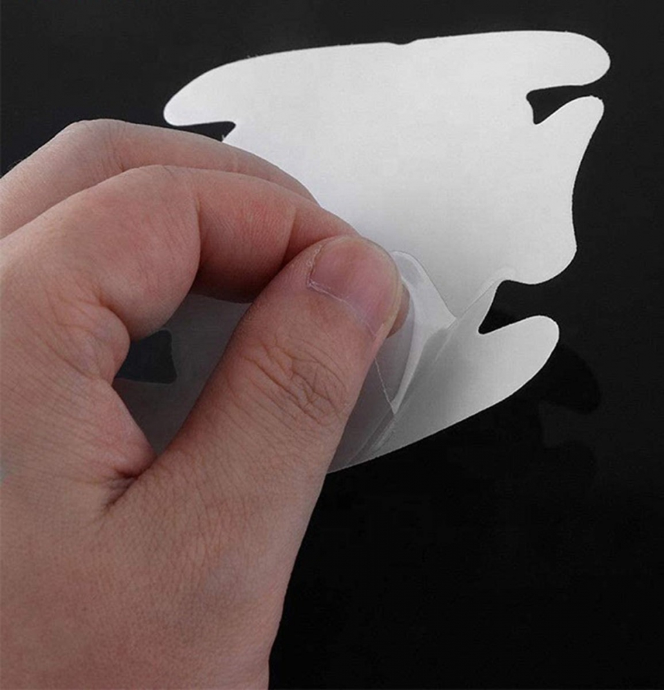 Set 4 autocolante de protectie pentru manerele usilor auto, 85 mm x 95 mm - Transparent [6]