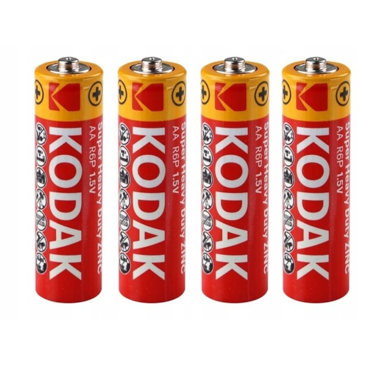 Set 4 baterii Kodak AA, Super Heavy, 1.5v - Rosu [1]