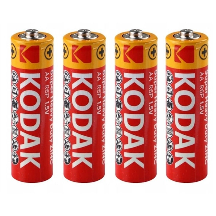 Set 4 baterii Kodak AA, Super Heavy, 1.5v - Rosu [2]