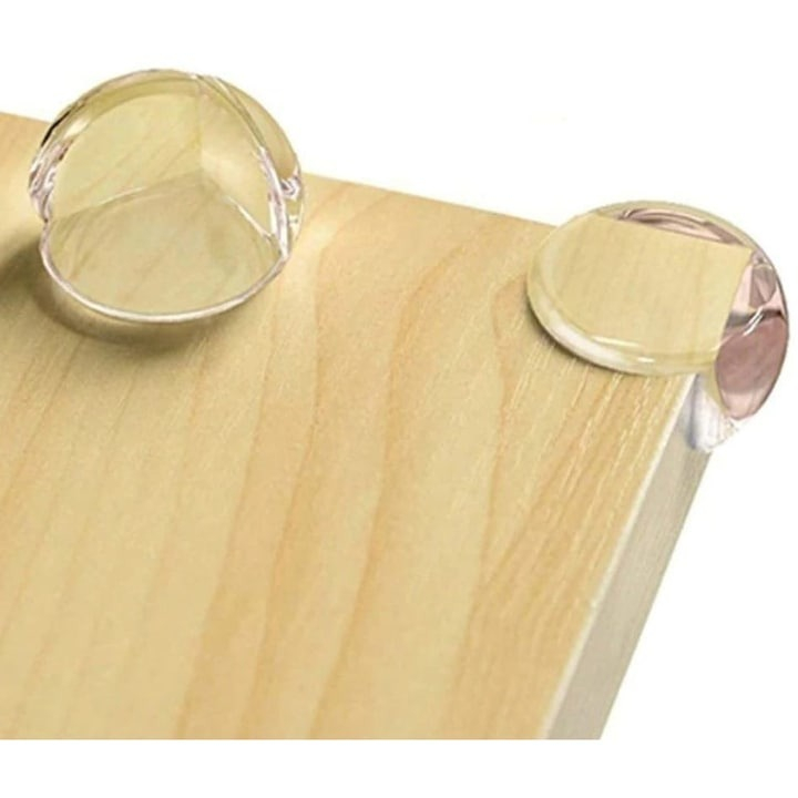 Set 4 bucati protectie colturi, universale, pentru siguranta copiilor, din silicon, rotunde, pentru mese, paturi, dulapuri, transparent [5]
