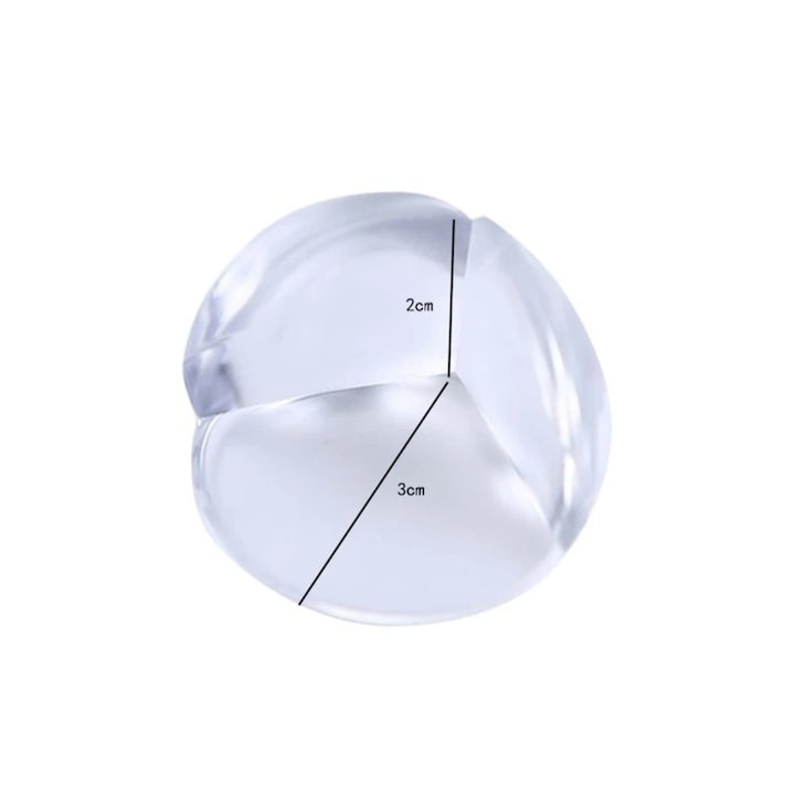 Set 4 bucati protectie colturi, universale, pentru siguranta copiilor, din silicon, rotunde, pentru mese, paturi, dulapuri, transparent [6]