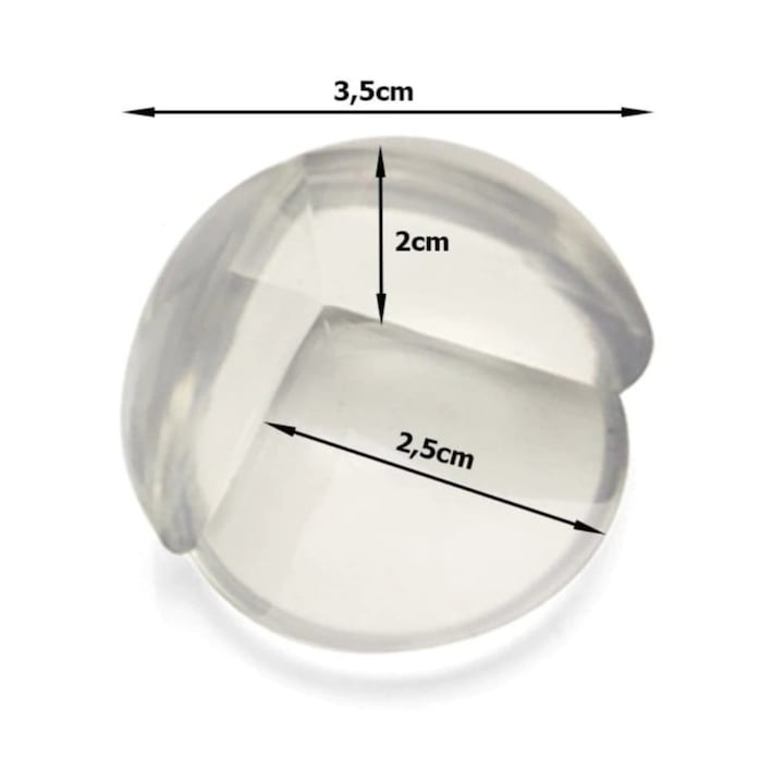 Set 4 bucati protectie colturi, universale, pentru siguranta copiilor, din silicon, rotunde, pentru mese, paturi, dulapuri, transparent [3]