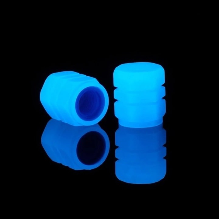 Set 4 capace pentru supapa cauciucuri, fosforescente, universale, ABS, albastru [3]