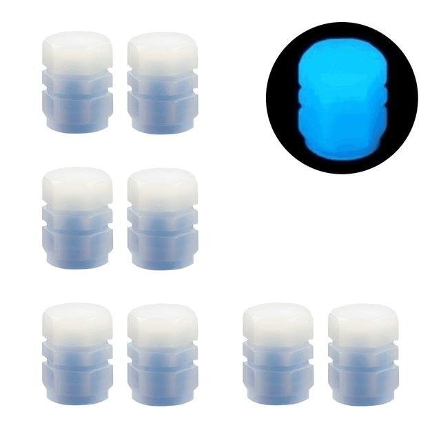 Set 4 capace pentru supapa cauciucuri, fosforescente, universale, ABS, albastru [6]