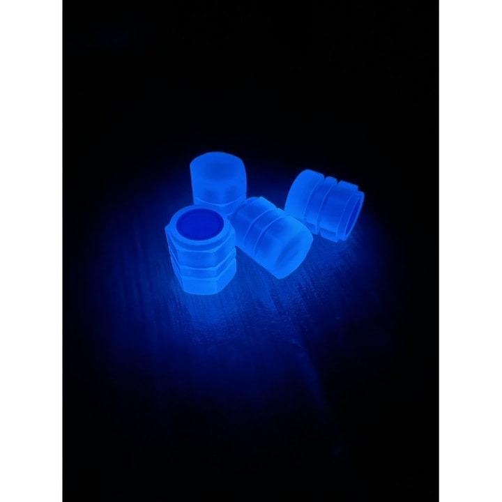 Set 4 capace pentru supapa cauciucuri, fosforescente, universale, ABS, albastru [4]