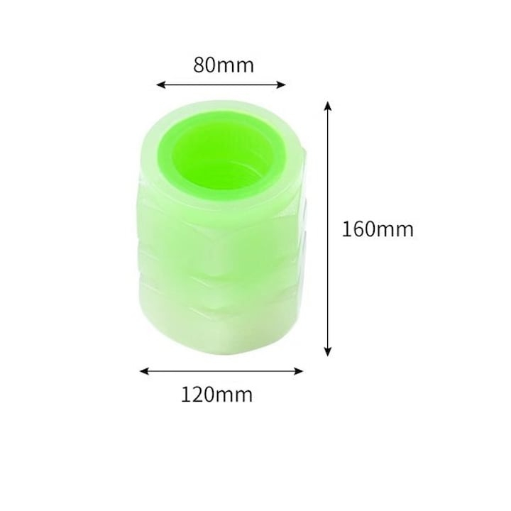 Set 4 capace pentru supapa cauciucuri, fosforescente, universale, ABS, verde [2]