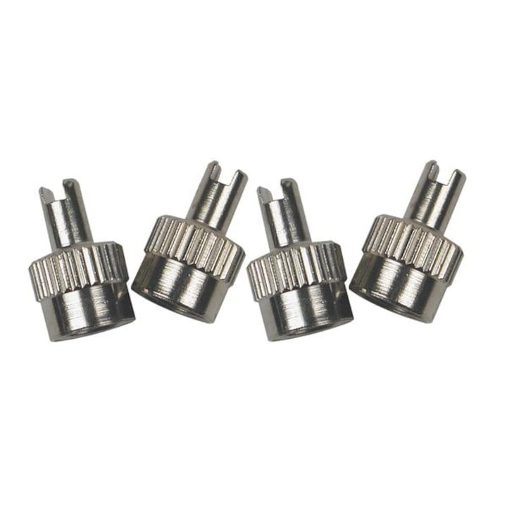 Set 4 capacele ventil metalic universal pentru autoturisme, motociclete, biciclete - Argintiu