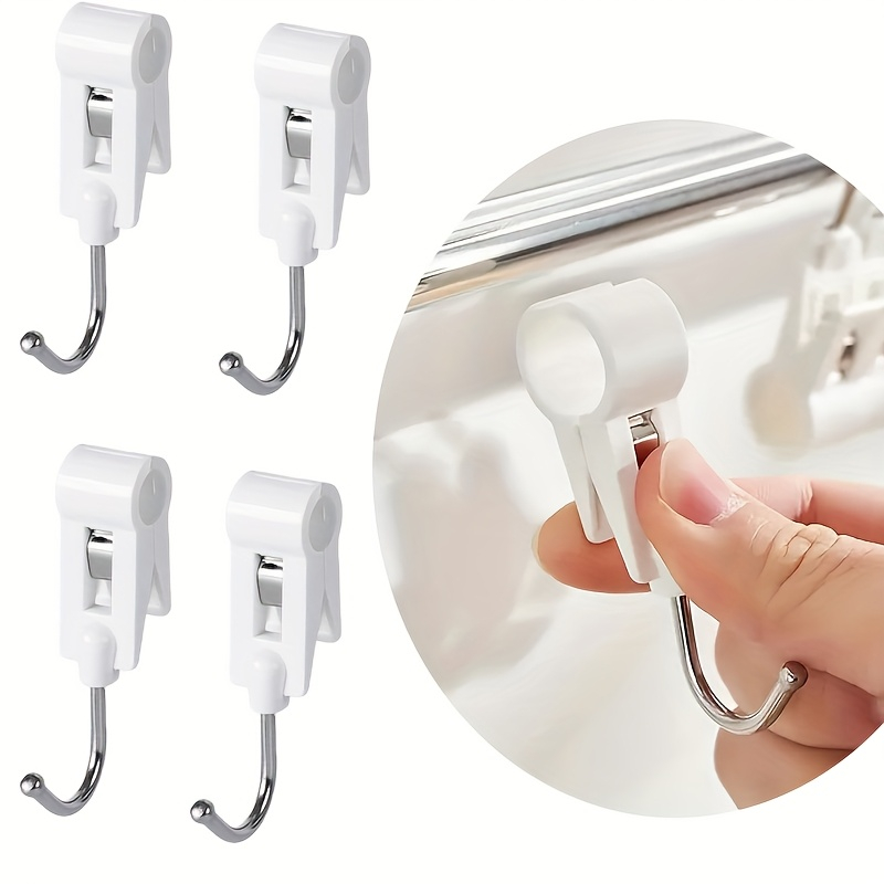 Set 4 carlige multifunctionale tubulare, pentru utilizarea eficienta a spatiului, 8.7 x 3.5 cm, alb [3]