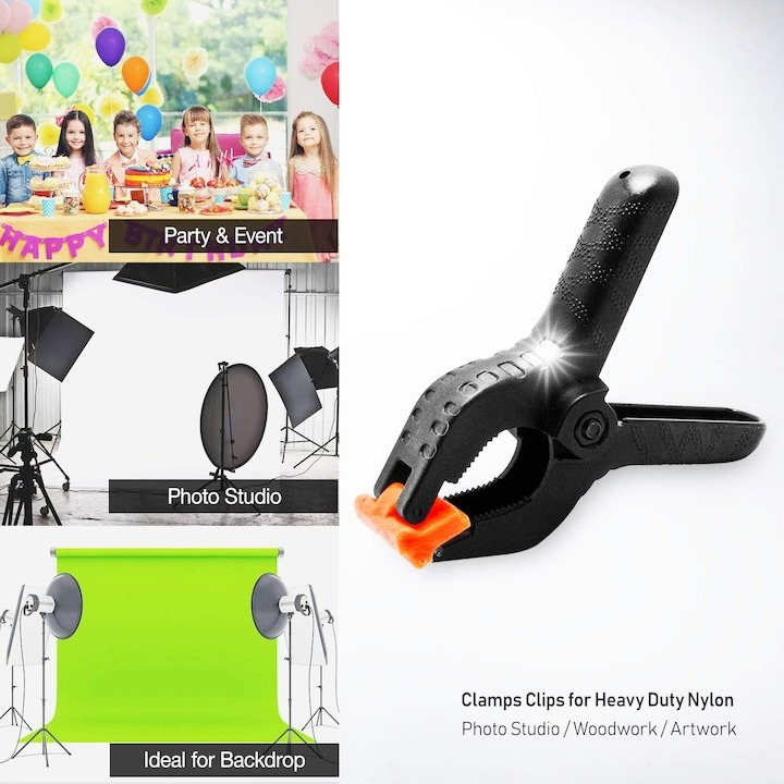Set 4 clesti universali pentru diverse prinderi, fundal foto, lungime cleste 16 cm [5]