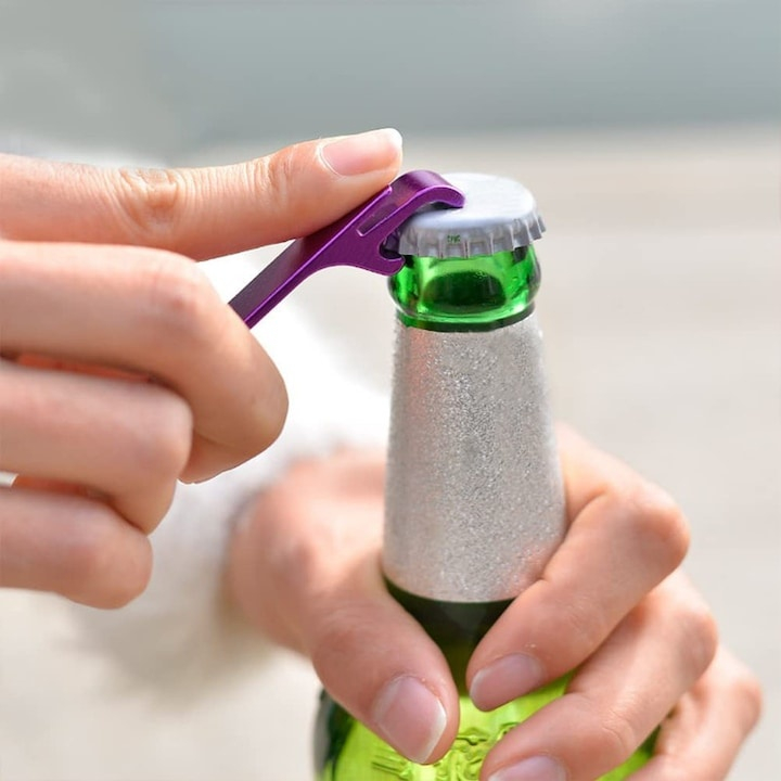 Set 4 desfacatoare sticle tip breloc aluminiu, usoare si compacte, multicolor, 6.3 x 1.2 cm [3]