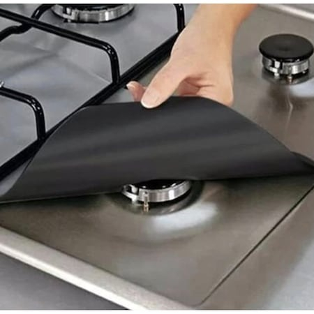 Set 4 folii detasabile de protectie pentru aragaz, din teflon - Negru [6]