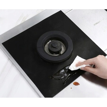 Set 4 folii detasabile de protectie pentru aragaz, din teflon - Negru [4]
