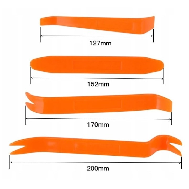 Set 4 leviere demontare panouri interior auto, extractoare tapiterie si clipsuri, plastic rezistent, pentru demontare interior [3]