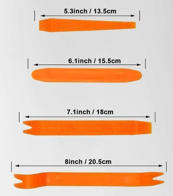 Set 4 leviere portocalii 13.5 / 15.5 / 18 / 20.5 cm pentru demontare panouri auto [5]