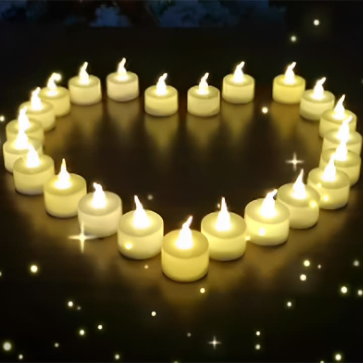 Set 4 lumanari decorative LED albe 3.7 x 3.8 cm, lumina galbena, flacara din plastic transparent, baterii AG4 incluse, pentru petreceri si decor interior [3]