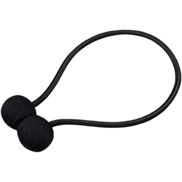 Set 4 magneti decorativi pentru perdele si draperii, tip snur, poliester, 44 cm - Negru [4]