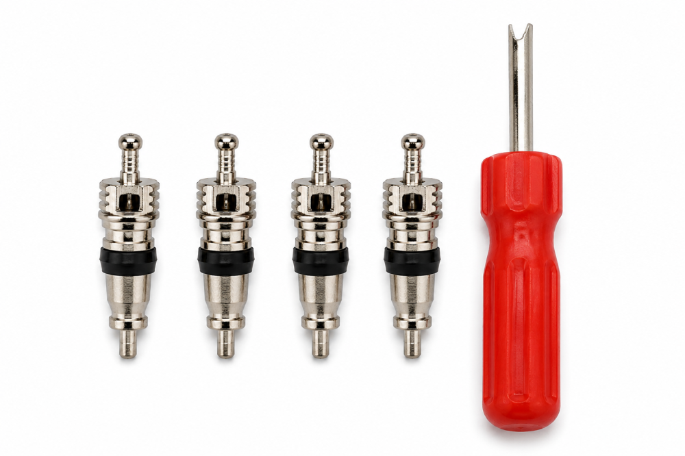 Set 4 Miezuri Ventil Auto Negre cu Surubelnita Universala pentru Valve [2]